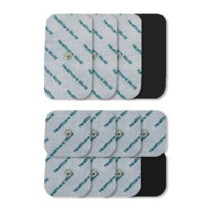 Tens Electrode Pads (size variety pack) 12pcs Self-Adhesive Electrodes with 3.5mm Stud Connection