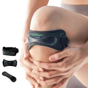 Patella Knee Strap Brace Support-  Adjustable Compression Pain Relief Pack of 2