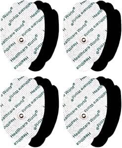 Clam-Shaped TENS Electrode Pads – Pack of 4 Reusable, Self-Adhesive 3.5mm Stud Electrodes –
